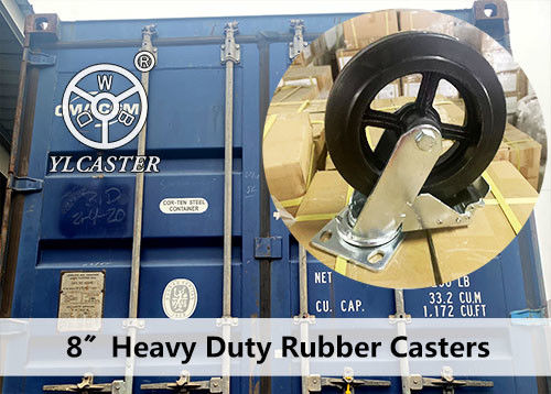 Latest company case about 8 inch heavy duty rubber casters shipping to USA-YLcaster