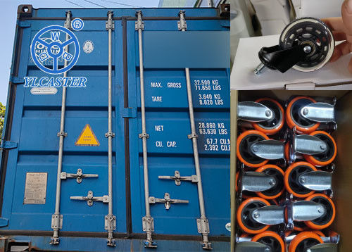 Latest company case about 3 inch clear pu chair casters and 4 inch hollow orange pvc casters are shipping to Argentina