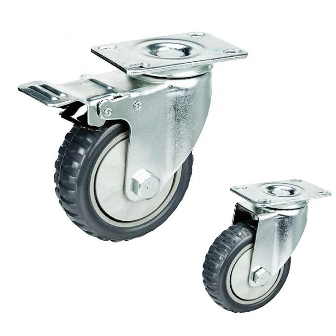 80KG Loading 125mm Medium Duty Casters With Dust Cover 0
