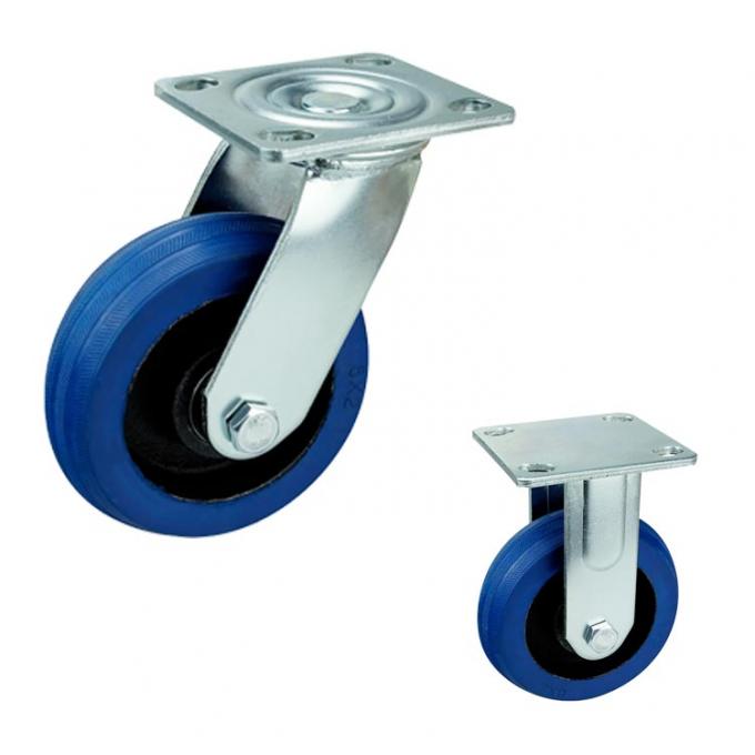 125mm 440lbs Loading Rubber Heavy Duty Casters With Lock 0