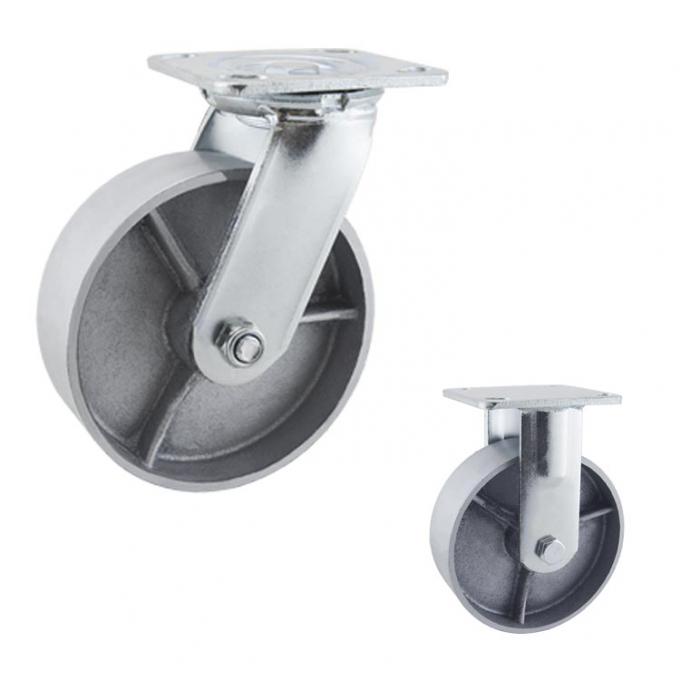 Cast Iron 8inch Side Mount Caster Wheels With Plate Swivel 0