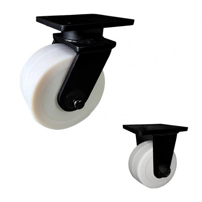 White 8 Inch MC Nylon Super Heavy Duty Casters ISO9001 0