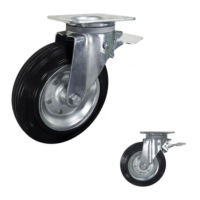 150kg Loading Black Rubber Casters 0