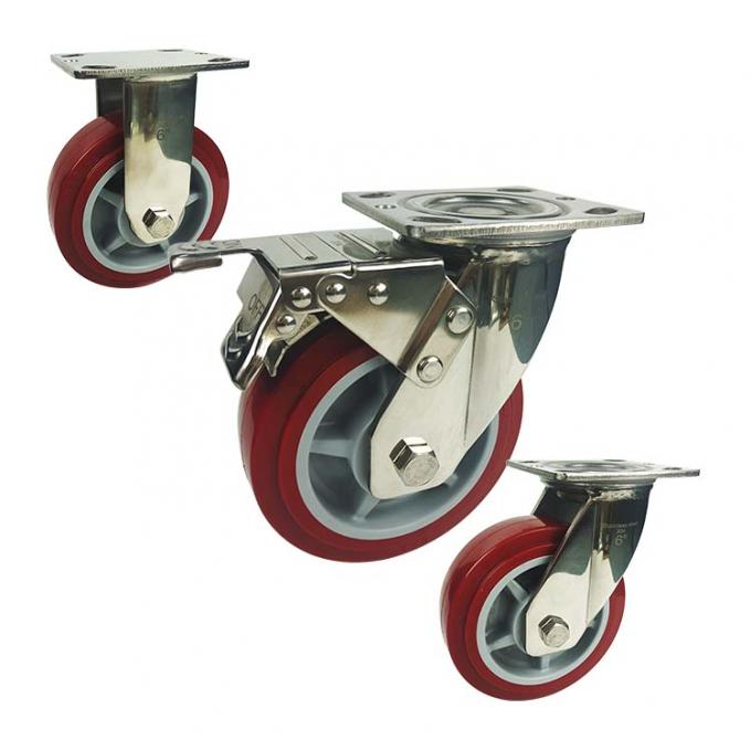 6inch PU Stainless Steel Casters 0