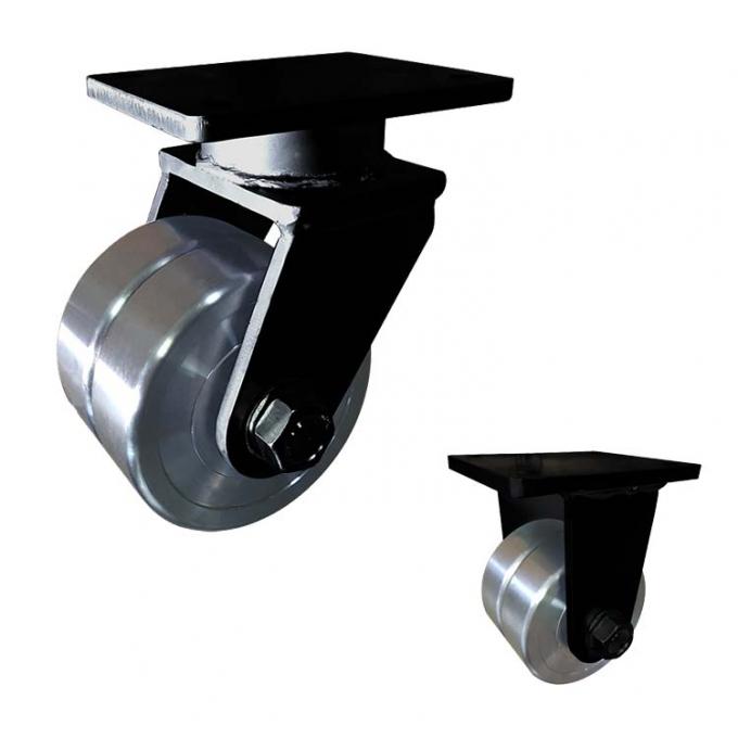 Forged Steel 12 Inch Swivel Caster Wheels , 3 Tons Loading Twin Wheel Caster 0