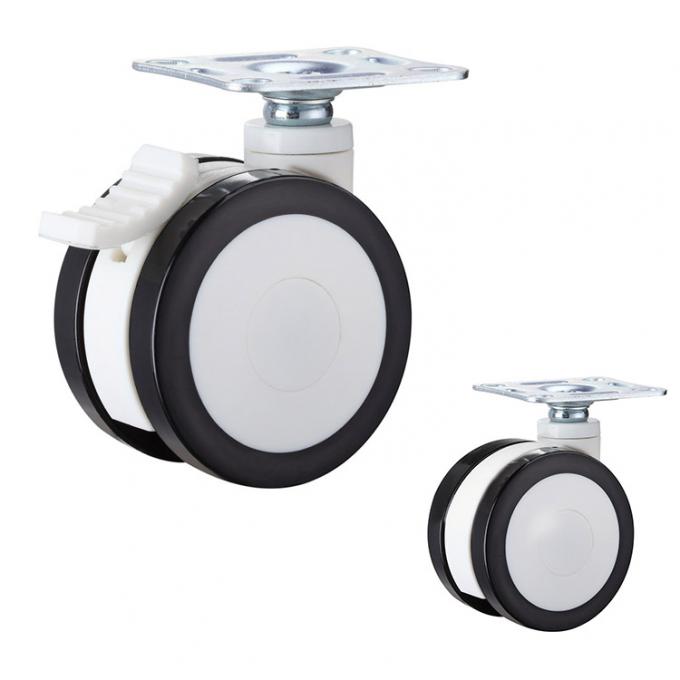 80kg Loading 4inch PU Medical Casters With Threaded Stem For ICU Beds 1