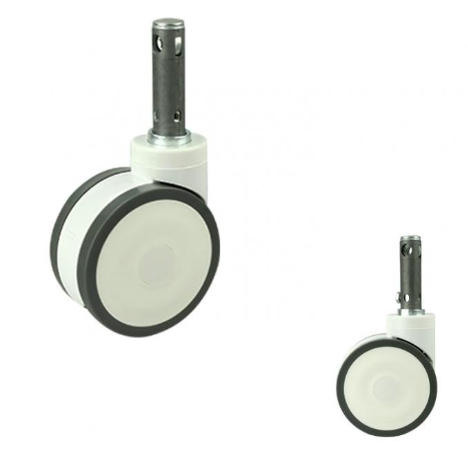 ISO9001 5 Inch TPR Long Stem Medical Bed Caster Wheels With Central Lock 0