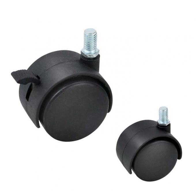 Nylon 1.5 Inch Caster Wheel , 40lbs Capacity Twin Wheel Swivel Caster 2
