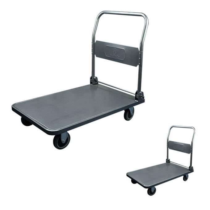 330lbs Capacity Foldable Platform Trolley Four Casters Wheels Folding Cart 0