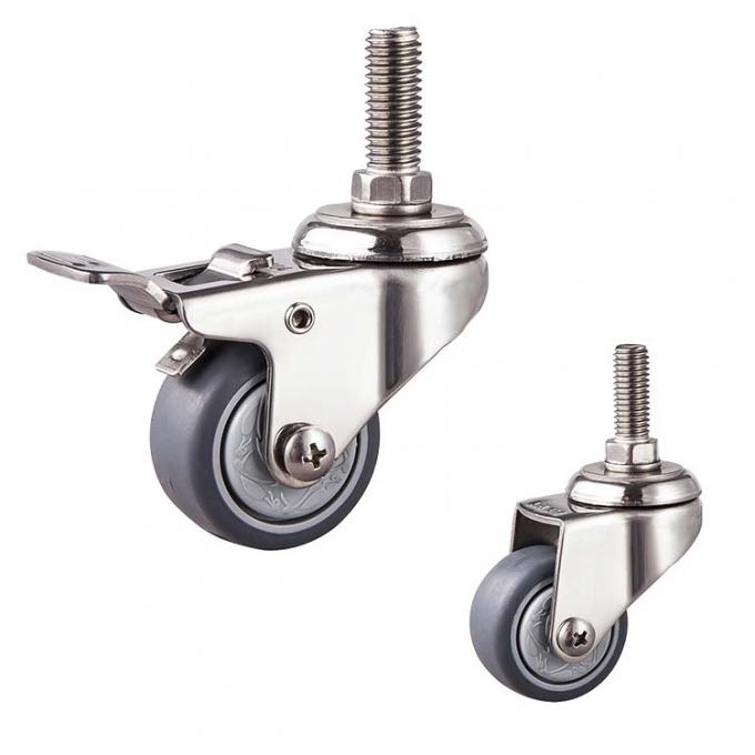 1.5inch Rustproof 66lbs Loading TPR Fixed Caster Wheels 1