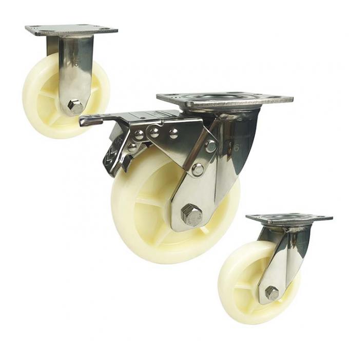 200mm 880lbs Capacity Stainless Steel Casters No Marking 0