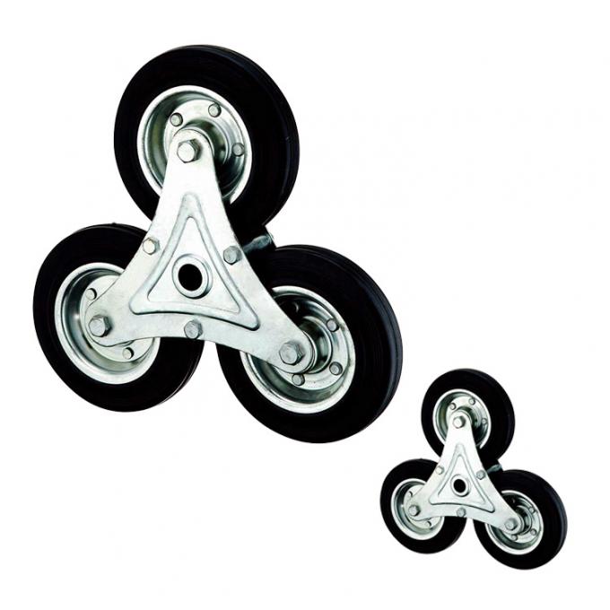 286lbs Loading Stair Climbing Trolley Wheels , 160mm Three Wheel Caster 0