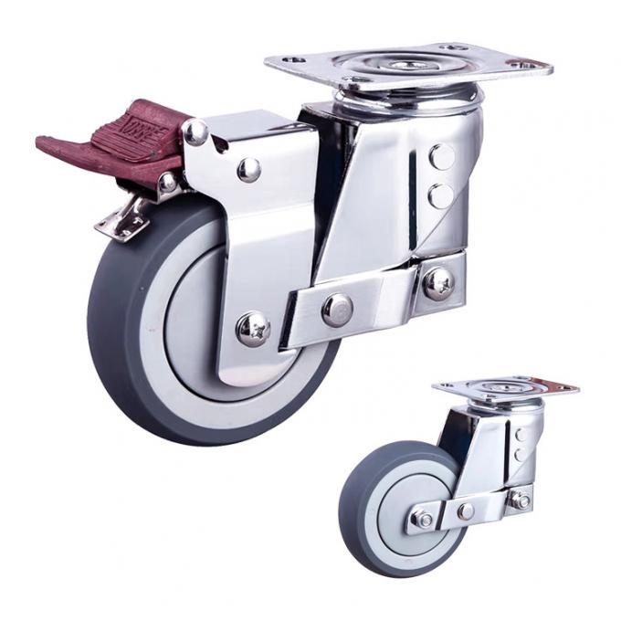 TPR 5 Inch Locking Swivel Casters , 120kg Capacity Small Spring Loaded Casters 0