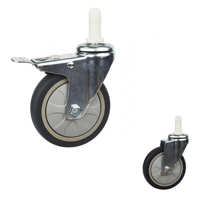100mm TPR Trolley Wheels Heavy Duty With Square Stem 0