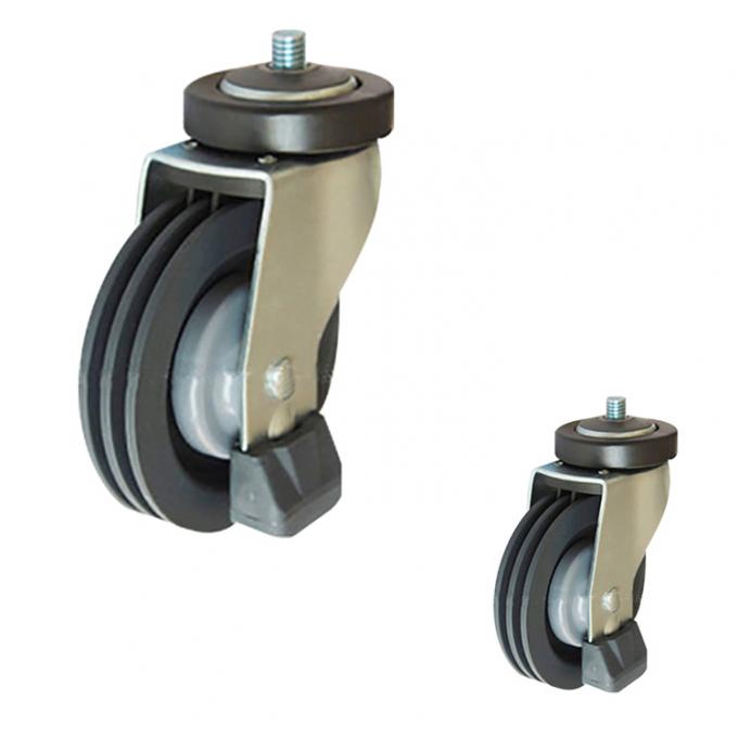 70kg Loading 4 Inch Shopping Cart Wheels PU 100mm 0