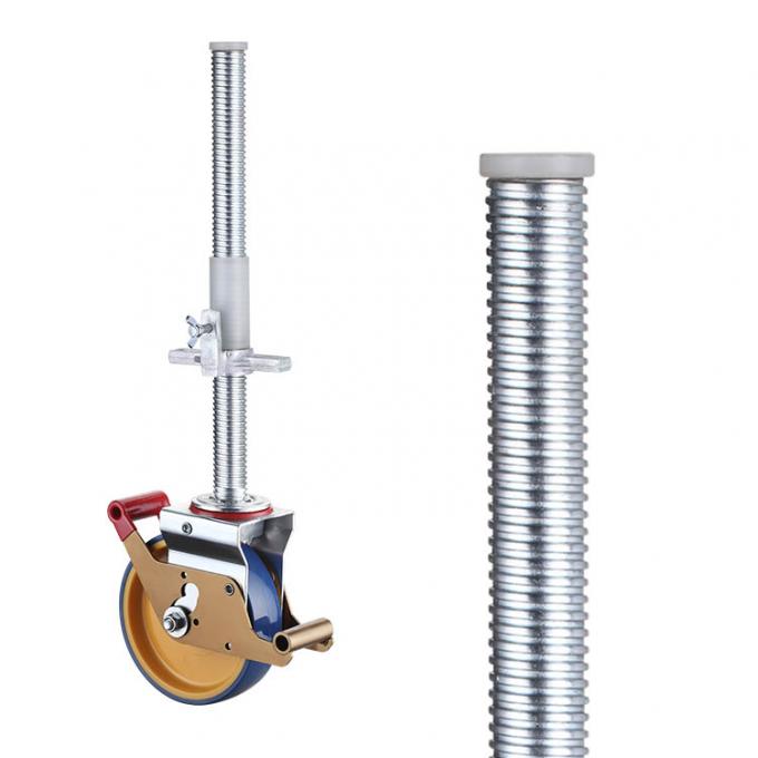 125mm PU Adjustable Scaffold Wheels , 300kg Capacity Caster Wheel Scaffolding 0