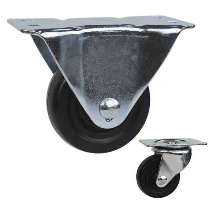 Black 4 Inch 176lbs Loading Low Profile Rubber Casters 1