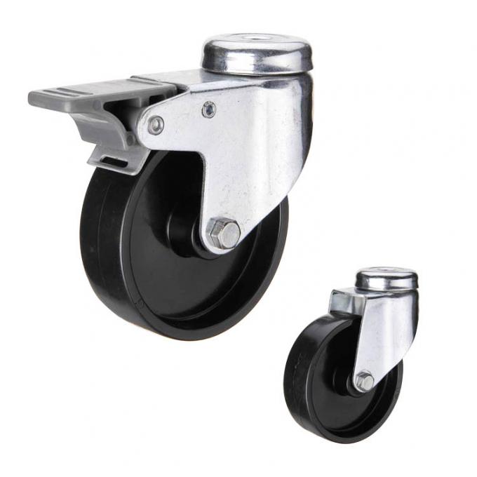 Black 60kg Loading 80mm Industrial Casters For Trolley 2
