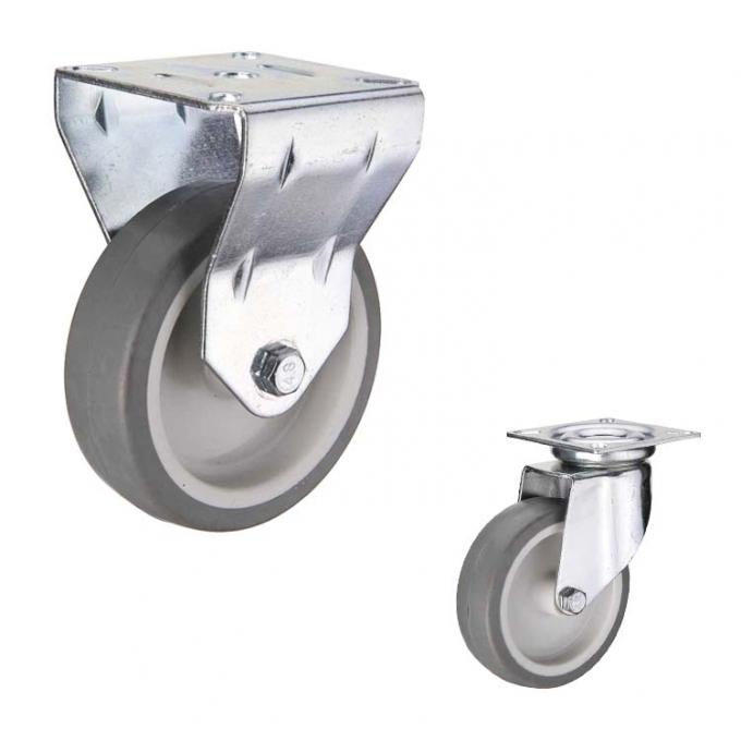 TPR 100mm 70kg Loading Rubber Casters With Double Brake 1