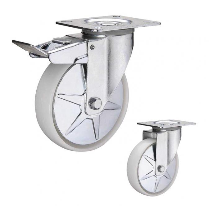 Dustproof 6 Inch 660lbs Loading Industrial Casters With Steel Cover 0