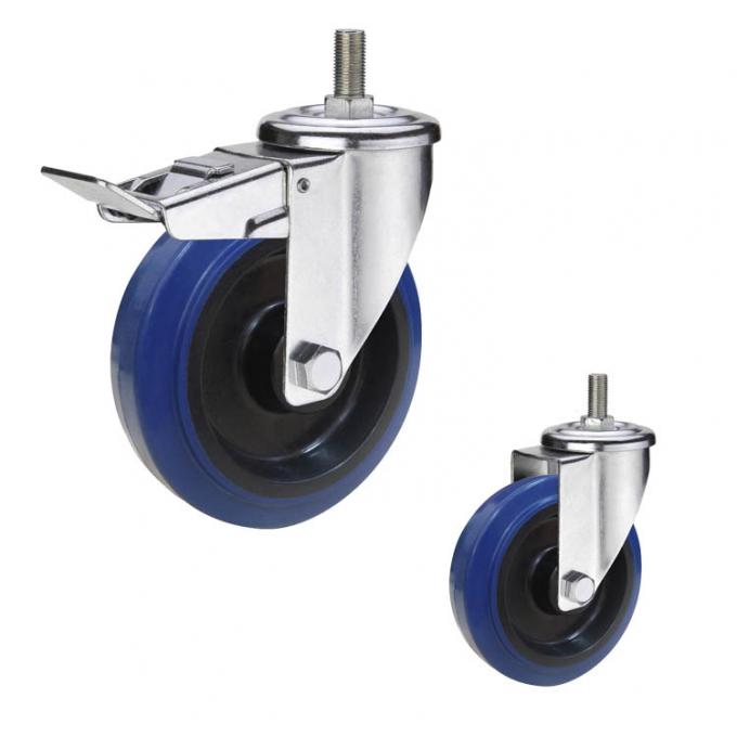 200kg Capacity 125x36mm Rubber Casters With Steel Bracket 2