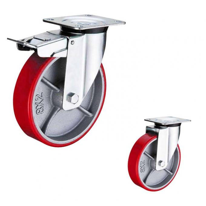 400kg Loading 6 Inch Polyurethane Wheels 0