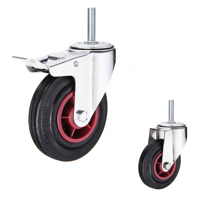 PP 8 Inch 284lbs Capacity Rubber Casters With Fixed Plate 2