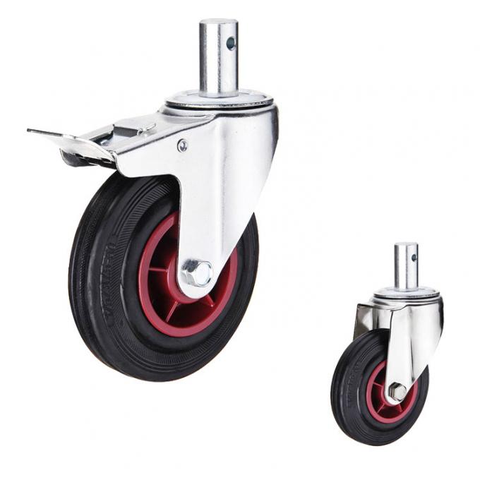 PP 8 Inch 284lbs Capacity Rubber Casters With Fixed Plate 3