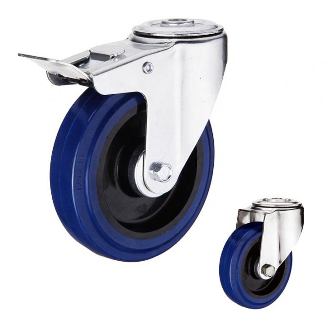 ISO9001 242lbs Capacity 6 Inch Rubber Caster Wheels 1