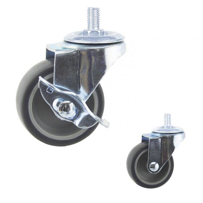Thermoplastic Rubber Wheel Light Duty Casters 50kg Load Capacity
