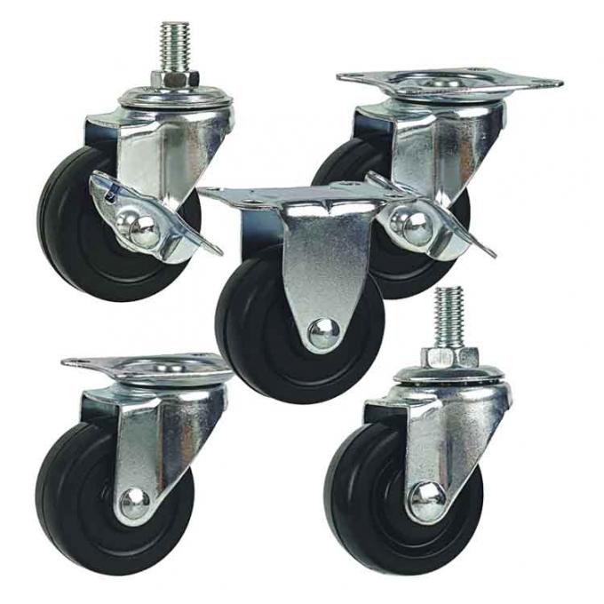 40kg Loading 2.5inch Rubber Light Duty Casters With Side Brake 1
