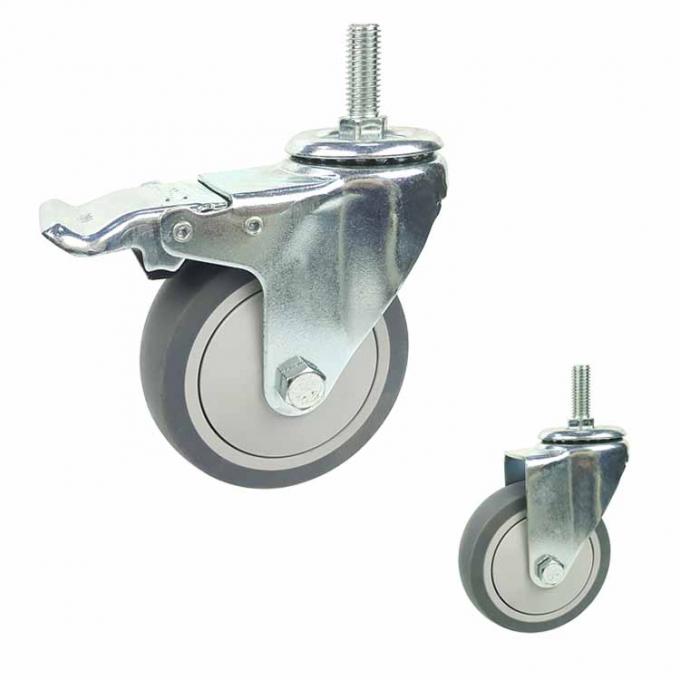 100mm 198lbs Capacity Soft Rubber Caster Wheels With Covers 1