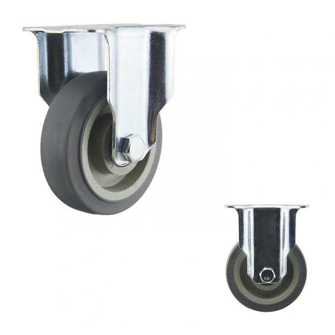 4In Gray TPR Top Plate Swivel Medium Duty Casters For Medical Bed 2