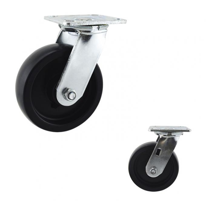 Rigid Wheel Fixed Plate Heavy Duty Casters 6" Diameter 880lbs Capacity 1
