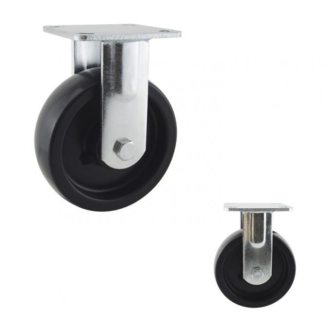 Rigid Wheel Fixed Plate Heavy Duty Casters 6" Diameter 880lbs Capacity 0