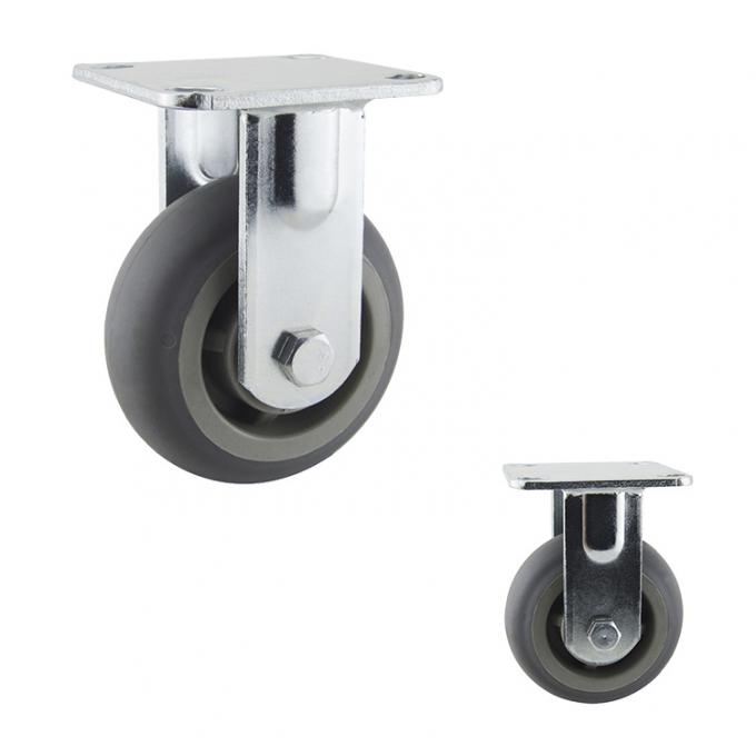 230kg Capacity TPR Swivel Plate Soft Casters Ball Bearing 125mm Castor Wheels 2