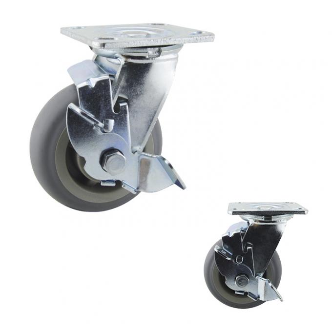 230kg Capacity TPR Swivel Plate Soft Casters Ball Bearing 125mm Castor Wheels 1