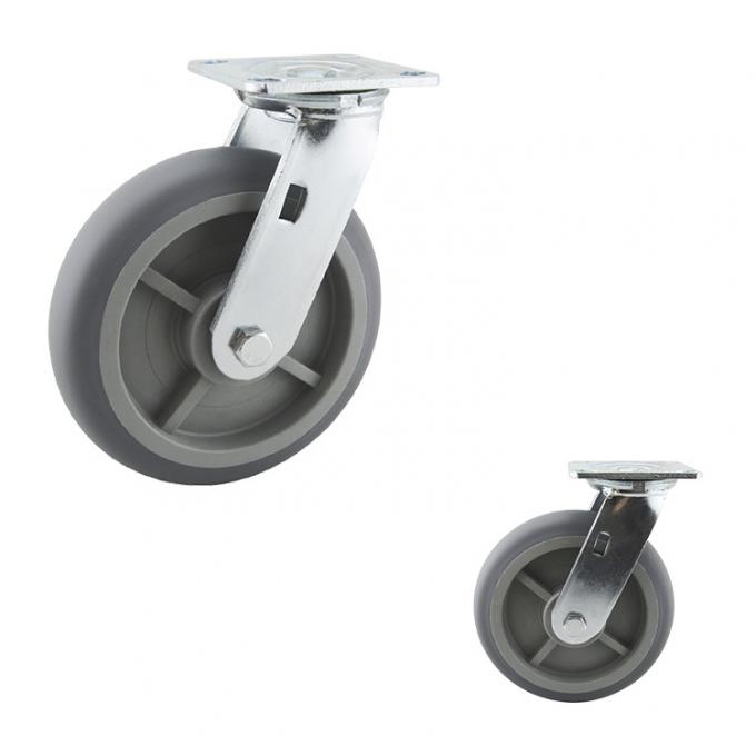 8 Inch Silent TPR Thermoplastic Rubber 616LBS Directional Locking Swivel Casters 1
