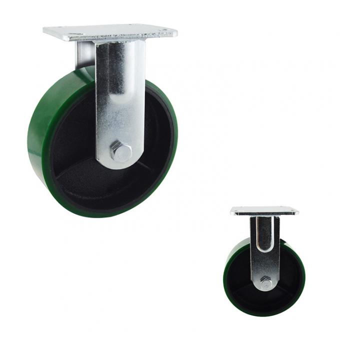 2 Inch Industrial Green PU Heavy Trolleys Swivel Wheel With Ball Bearing 1