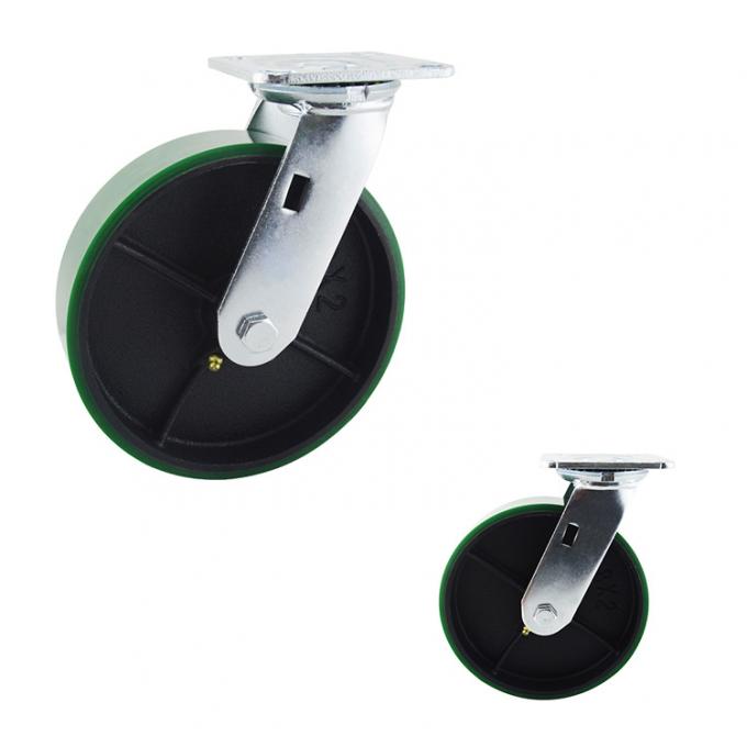Vintage Industrial Casters 540kg Capacity Green PU 8 Inch Trolley Swivel Casters Wheels 0