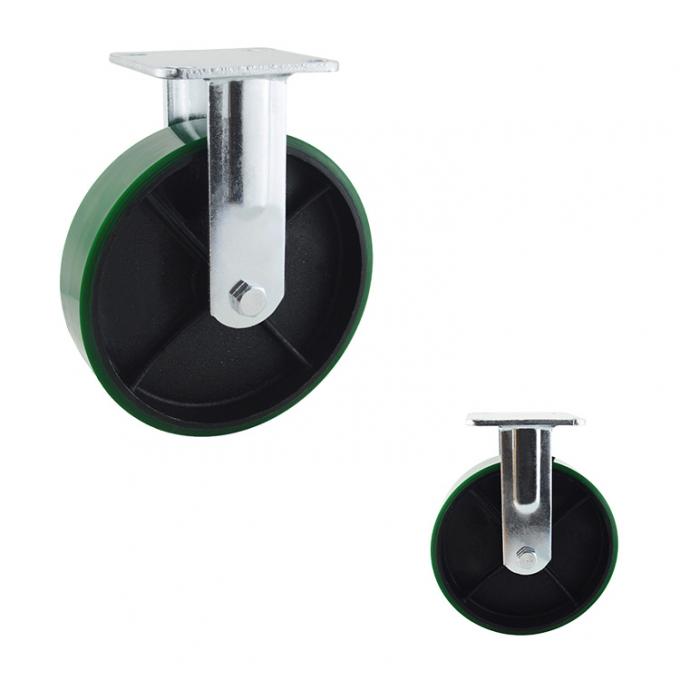 Vintage Industrial Casters 540kg Capacity Green PU 8 Inch Trolley Swivel Casters Wheels 1