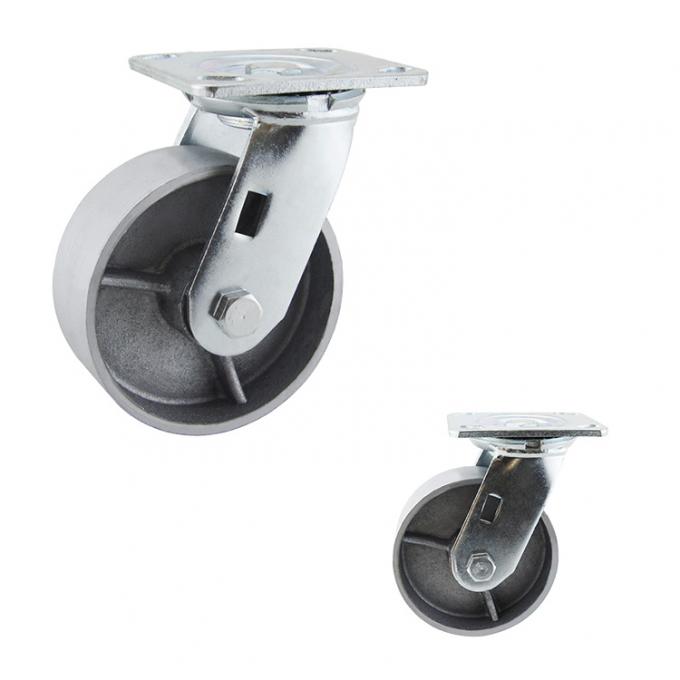 5 Inch Silver Furniture Roller Bearing Fixed Wheel Castors 1