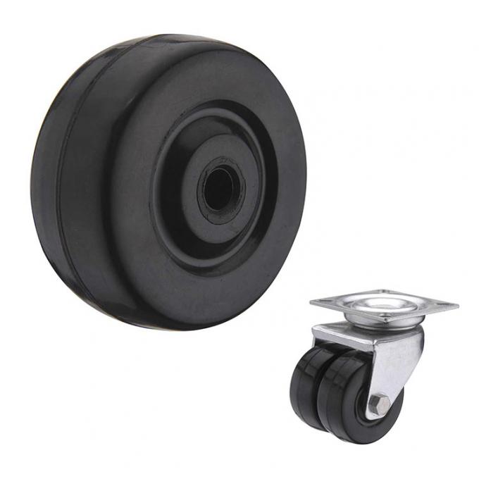 Top Plate 154LBS Capacity Twin Wheel 2 Inch Rubber Swivel Wheels 0