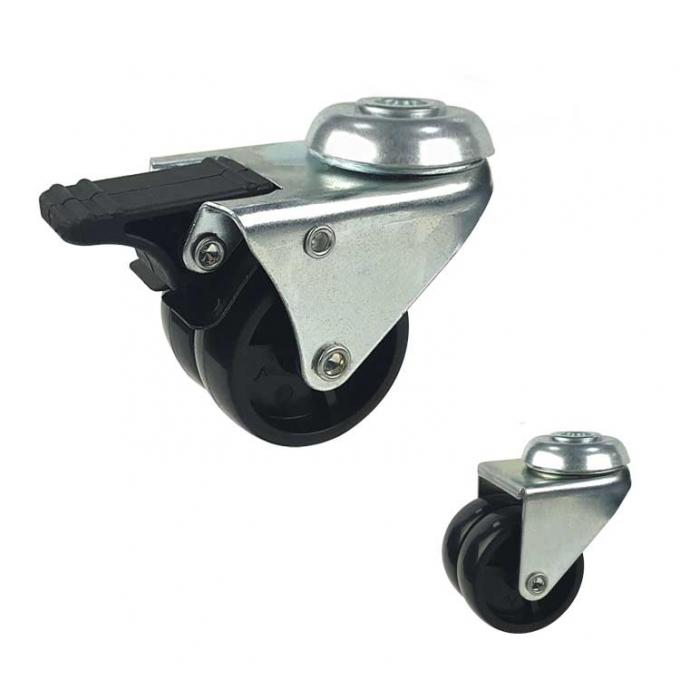 2 Inch Black Plastic Lockable Swivel Casters Solid type 0