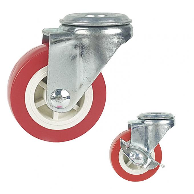 88LBS Capacity Swivel Type Light Duty Casters Red color 0