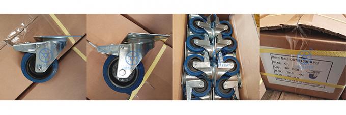 200kg Capacity 125x36mm Rubber Casters With Steel Bracket 3