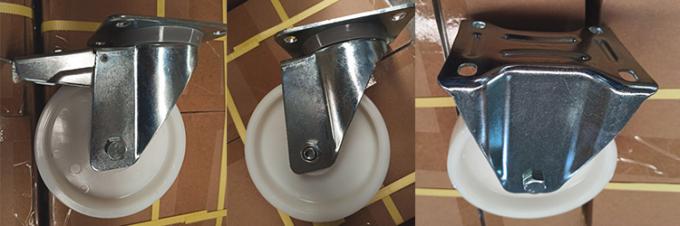 4 Inch Top Plate Rigid Type Nylon Swivel Castors White Directional Solid Wheel Castor Wheels Industrial 1