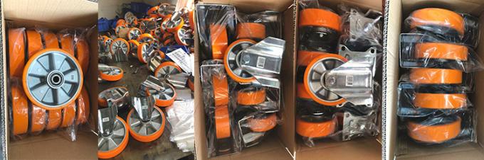 200mm Rigid Plate Silent Wheels Hight Capacity Aluminium PU Casters European Type 0