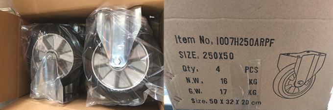 No Marking 350kg Loading 10 Inch Heavy Duty Caster Wheels With Aluminium Core 3