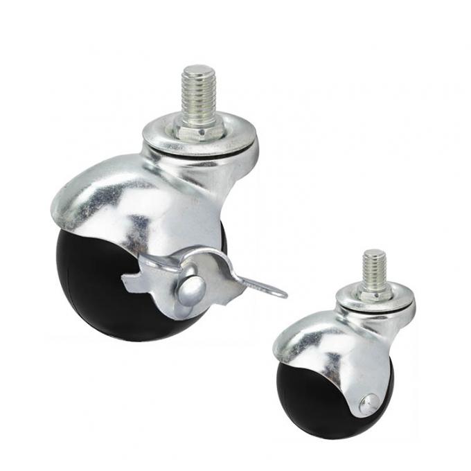 Threaded Stem Furniture Casters Side Brake Swivel Ball Casters 0